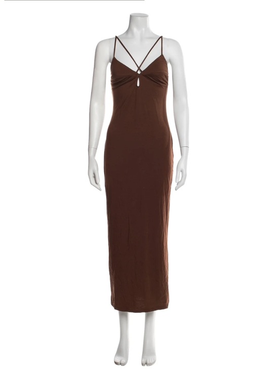 Reformation Dresses & Skirts - Reformation Brown Strappy Maxi Dress with Keyhole Detail